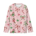 thumbnail image 5 of Garronmavis Christmas Cane Candy Girls Long Sleeve T-Shirts 3-4 Stylish Bowknot Casual Crewneck Loose Fit Tee Tops Comfortable Long Sleeve Crewneck T-Shirts Tee Tops for Girls, 5 of 7