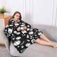 thumbnail image 5 of Oversized Wearable Blanket Hoodie,Halloween Ghost Pumpkin Pattern Sherpa Blanket Hoodie with Super Pockets,Super Warm Fuzzy Pullover for Women & Men, 5 of 6
