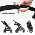 thumbnail image 5 of INFANS 2 in 1 Baby Stroller, High Landscape Infant Stroller & Reversible Bassinet Pram, Foldable Pushchair with Adjustable Canopy, Storage Basket, Cup Holder, Suspension Wheels (Black), 5 of 5