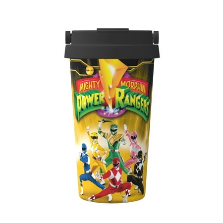 

Power Rangers Stainless Steel Vacuum Insulated Double Wall Travel Tumbler With Lid Durable Insulated Coffee Mug Thermal Cup With Splash Proof Sliding Lid，White