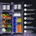 thumbnail image 4 of Patiosunny 4.5 Cu.ft Mini Refrigerator with Freezer, 2 Doors Mini Fridge with Adjustable Shelves, Small Refrigerator for Home, Office, Kitchen, Dorm and Bedroom (Brushed Silver), 4 of 7