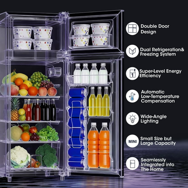 Patiosunny 4.5 Cu.ft Mini Refrigerator with Freezer, 2 Doors Mini