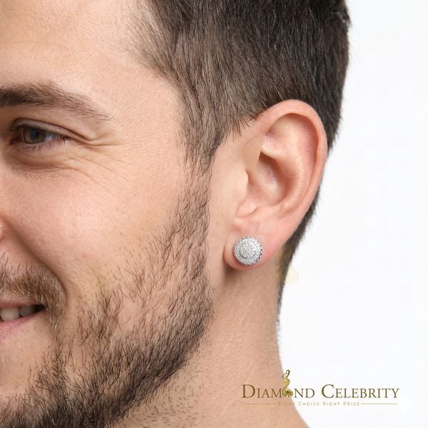 Diamond Celebrity's 925 Sterling Silver 0.20ct Diamond For Women's/ Men's White Stud Round Earrings
