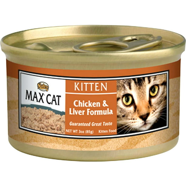 Nutro Max Kitten Chicken and Liver Formula Canned Cat Food, 3 Oz, 24