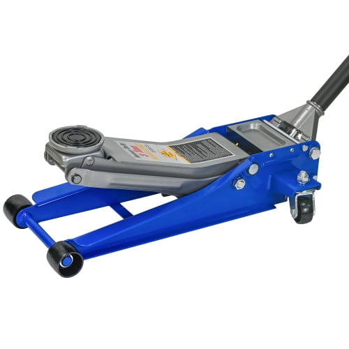 LuckyNote 3 Ton Heavy Duty Floor Jack, Dual Piston Quick Lift Hydraulic Jack with 6600 LBS Capacity for Cars Trucks SUVs, Blue-Silver