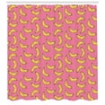 thumbnail image 3 of Ambesonne Vegetarian Shower Curtain, Cartoon Style Bananas, 69"Wx75"L, Pink and Yellow, 3 of 3