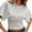 White, variant on Ediodpoh Solid Color Basic Round Neck Short Sleeve Loose Waist Irregular Design Pullover T Shirt for Women Summer Tops for Women Black M