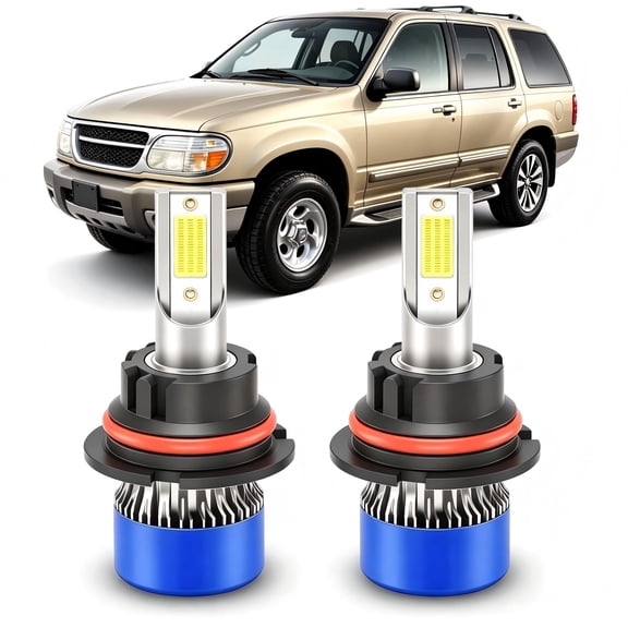 soukeo Fit for Ford Explorer 1995-2001 LED Headlight Bulbs,High Low Beam 9007,1:1 Halogen Size,Plug and Play,6500K Cool White,2pcs