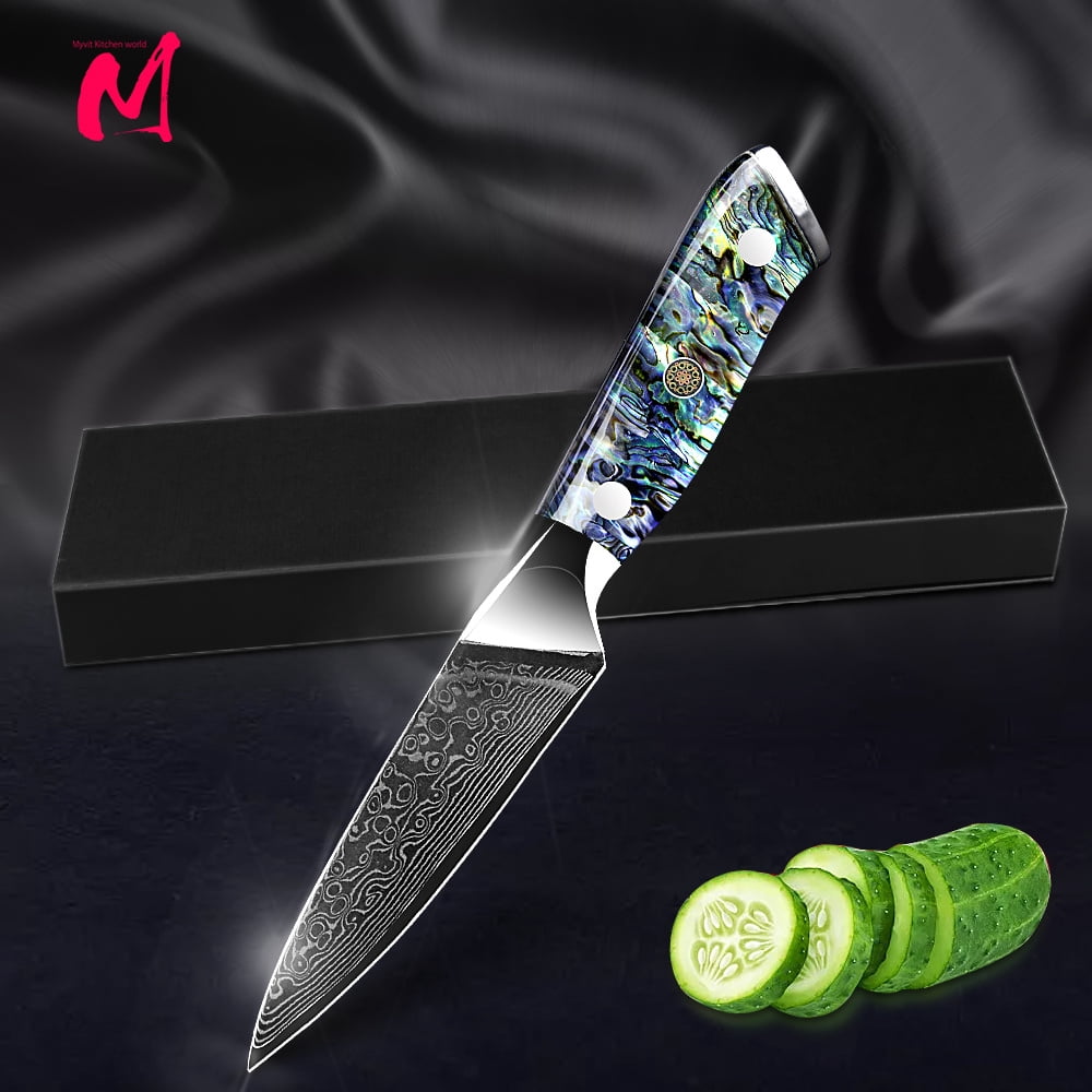 Kitchen Knife Damascus Steel Knife VG10 67 Layers Japanese Chef Knives Santoku Carving Cutting Tool Abalone Shell Handle with Sheath and Giftbox