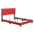 thumbnail image 4 of Sleep Sync Boyd Sleep Charlat Faux Leather Upholstered Bed Frame Red Queen, 4 of 5