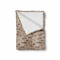 thumbnail image 2 of Coffee Soft Flannel Fleece Throw Blanket, Coffee Words Different Typographies Beans Cups on Abstract Vintage Backdrop, Cozy Plush for Indoor and Outdoor Use, 60" x 80", Pale Brown Black, by Ambesonne, 2 of 6