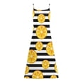 thumbnail image 4 of Vestido largo de playa ajustado con estampado de rayas sin mangas con cuello en V y cintura media a la moda para mujer Pompotops  ghjkhdj6943, 4 of 5