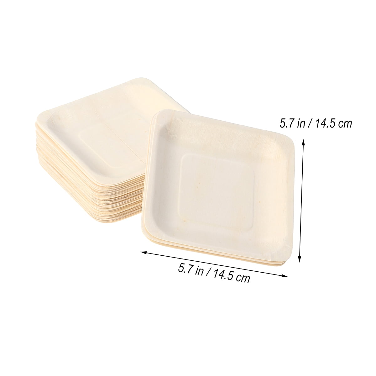 50 Pcs Paper Plate Wedding Decor Wooden Plate Birthday Party Plates Outdoor Decor Tableware