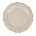 thumbnail image 6 of Efavormart 6 Pack 12" Taupe / Gold Acrylic Round Charger Plates With Beaded Rim Dinner Charger Plates, 6 of 10