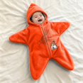 THLKIF Baby Swaddle Star Shape Hooded Zip Up Ghost Bow Print Plush Warm ...