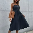thumbnail image 4 of Up to 65% off!Summer Fashion Dresses for Women 2024 Plus Size Camisole Dress Slim Solid Color Cotton And Linen Dress, 4 of 6