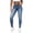 Blue Leggings, variant on Women's Vintage Jeans Elastic High Waist Denim Jogger Pants Patch Stitching Seam Baggy Harem Jeans with Pockets Y2K Casual Streetwear Blue