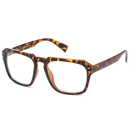 IG Unisex Vintage Clark Kent Oversized Geek Squared Frame Clear Lens Fashion Glasses in Black