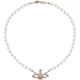 thumbnail image 2 of Collar Saturno Perlas Artificiales Diamantes Planeta Luz Lujo High Feeling Collarbone Cadena, 2 of 4