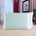 thumbnail image 4 of Ounissouiy Funda de almohada de seda Dido Funda de almohada transpirable de 2 caras Funda de almohada de color sólido para la piel del cabello Juegos de cama Verde 51*91cm, 4 of 6