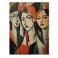 thumbnail image 3 of Designart "Les Demoiselles d Avignon A Masterpiece Unveiled III" Portrait Print on Natural Pine Wood, 3 of 5