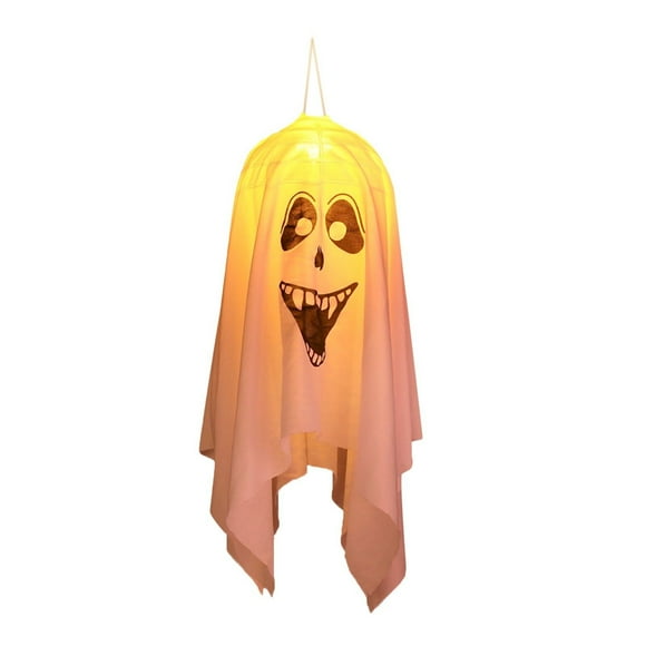 witspace Halloween Hanging Ghost Lights,White Fabric Lantern,Halloween Ghost Lantern,Outdoor Ghost Lantern LED Hanging Decor,White Flying Ghost,Garden Hangings Ornaments (17.7IN)