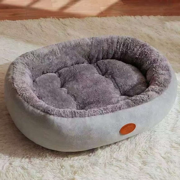 Oval Dog Bed for Cats and Dogs, Winter Warm Fleece Pet Pad, Indoor Soft Plush Sleeping Bag House, Cozy Nest Bed for Small Medium Pets, Washable Comfort Cuddle Bed for Crate Sofa Bedroom