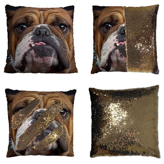 Funda de Almohada ABPHQTO Sirena Lentejuelas Reversibles Decoración para el Hogar 40x40 cm