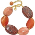 thumbnail image 4 of Sterling Silver Gold-Plated Aventurine/Carnelian/Jasper 1In Ext Bracelet (Width 19.5) (Length 8.5) - Jbsp, 4 of 5