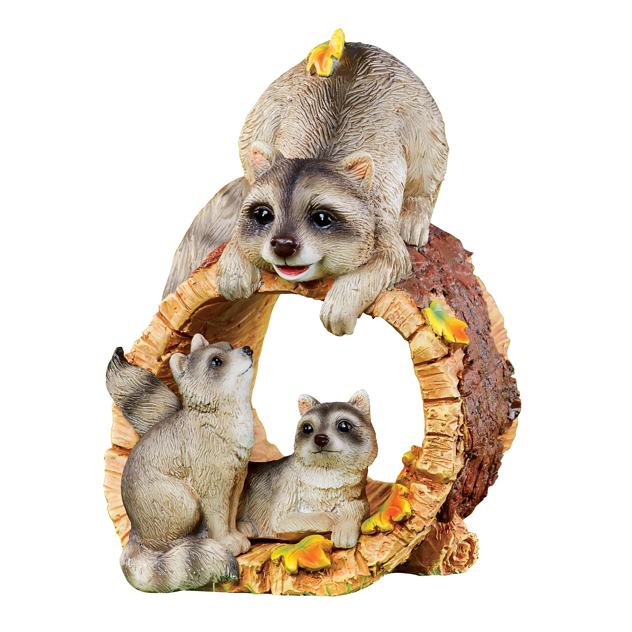Garden Accent Tree Face Raccoon Wall Fence Shed NEW colored polyresin 