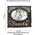 thumbnail image 2 of Urbalabs Western Cowboy Family Horseshoe Teal and Brown Tooled 7x5 Photo Frame Country Decor Picture Frame 7" x 5" Rustic Gifts Farmhouse Picture Frames Standing Elaborate Picture Frame, 2 of 7