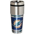 thumbnail image 1 of Miami Dolphins Gobelet de Voyage en Acier Inoxydable 16 oz. Graphiques Métalliques, 1 of 1