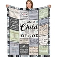 thumbnail image 1 of LHSHID Christian Gifts for Women Men Faith Bible Religious Gifts for Bible Verse Blanket Christian Inspirational Gifts for Women Faith Based Gifts I Am a Child of God Throw Flannel Blanket 40"x50", 1 of 9