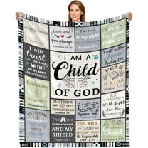 Christian Gifts for Women Men, Faith Bible Religious Gifts for Bible Verse Blanket, Christian Inspirational Gifts for Women, Faith Based Gifts, 50"X60" I Am a Child of God Throw Flannel Blanket