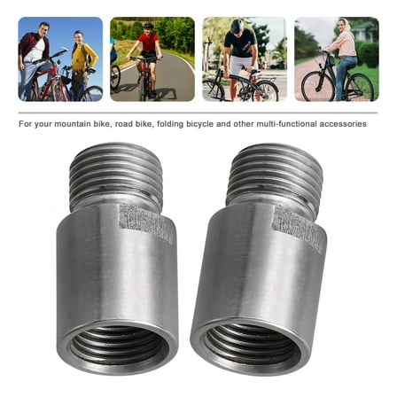 LOLIPPYY 1 Pair Pedal Extender Bike Pedal Spacers Silver Round Chrome Molybdenum Steel For Cyclists
