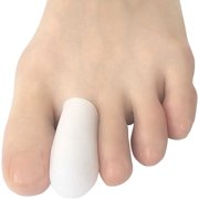 Gel Toe Cap Sleeve Protector Cushions Pads Guard Cover Separator Bunion Hammer Toe Callus Corn Blister Missing Ingrown Nails (Small - 6 Pack, White)