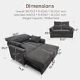 thumbnail image 3 of Marrber 51.6" Convertible Pull-Out Sofa Bed Sleeper Loveseat with Backrest, suitable for small spaces, corduroy dark gray, 3 of 7