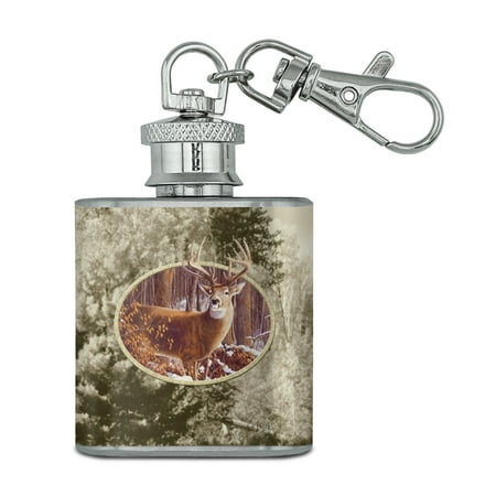 Deer Country Protect and Preserve Stainless Steel 1oz Mini Flask Key (Best Way To Preserve Mint Leaves)