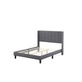 thumbnail image 4 of Williamspace Full Size Bed Frame with Wingback Headboard, Upholstered Queen Platform Bed with Strong Wooden Slats Support, No Spring Box Needed,Gray, 4 of 5