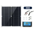thumbnail image 1 of 18V 12-15W Monocrystalline Portable Solar Panel Kit with 30A 300W Controller, Dual USB Charging Ports, DC5521 Female Battery Clip Interface, Lighter Line, 4 Suckers & 2 Outdoor Mountaineering Buckles, 1 of 6