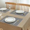 thumbnail image 3 of Black White Triangle Checkered Pattern Summer Placemats Table Placemats Set Of 4-Linen Kitchen Washable Placemats Table Mats 11.8"x17.7" Non-Slip Heat Resistant, 3 of 6