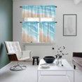 thumbnail image 5 of Summer Beaches Kitchen Curtains Valances and Tiers Set of 3 Gradient Blue Ocean Casual Sea Coastal Tier Curtains and Valance with Rod Pocket for Small Windows, 27.5"x24", 5 of 9