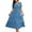 Womens Fall Trendy Dress Blue, variant on OSFVNOXV Plus Size Dresses for Women,High Waisted Square Neck Puff Sleeve Ruched Tiered Flowy Swing Maxi Dress