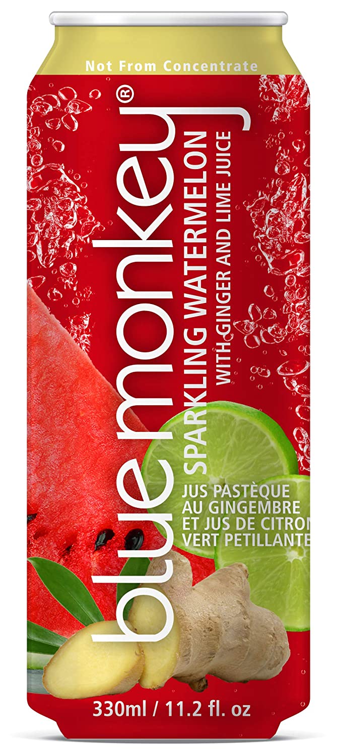 Blue Monkey Sparkling Watermelon Juice 55 with Ginger & Lime (Pack of