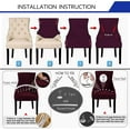 thumbnail image 6 of BH-JJSMGS Set of 2 4  Waterproof Stretch Wingback Side Chair Slipcover- Stretch Dining Chair Covers Upholstered Arm Chair Protector for Dining Living Room Washable, 6 of 8