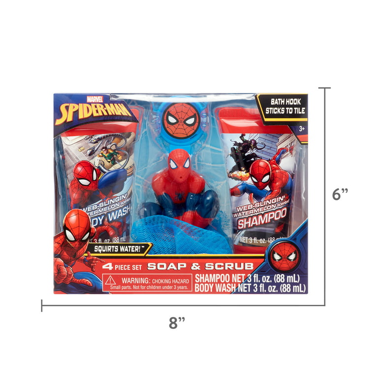 Marvel Spiderman 4-Piece Soap & Scrub Bath Set
