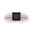 thumbnail image 2 of Clara Pucci 14K Rose Gold Princess Cut 2Ct Natural Onyx Engagement Ring + Matching Band - Luxury Box Included, 2 of 7