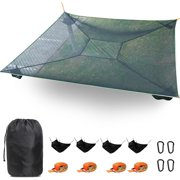 Generic Camping Hammock, 13ft Hammock Max 660 Lbs for 4-5 Adults Kids, Multi Person Tree Hammock with 4 Ratchet Tie Down Straps & Net Pocket, Portable Outdoor Travel(157in/400cm)