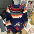thumbnail image 3 of Suéteres Harajuku navideños vintage kawaii para mujer, suéteres holgados, tops de invierno, ropa de calle de talla grande para parejas, suéter estético Y2k, 3 of 5