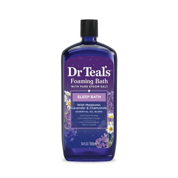 Dr Teal's Foaming Bath with Pure Epsom Salt, Sleep Bath with Melatonin & Essential Oils, 34 fl oz.